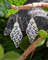 Handmade Earrings,Silver&Enamel,Light and Shadow series - fareastjewelry