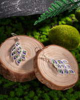 Handmade Earrings,Silver&Enamel,Light and Shadow series - fareastjewelry
