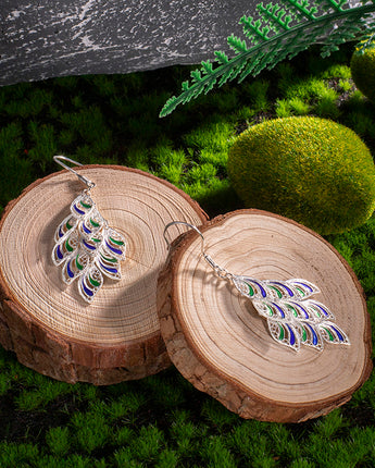 Handmade Earrings,Silver&Enamel,Light and Shadow series - fareastjewelry