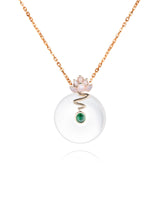 Handmade,White Jade Lotus Pendant,Dream series - fareastjewelry