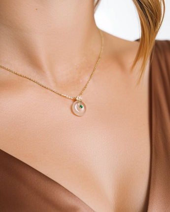 Handmade,White Jade Lotus Pendant,Dream series - fareastjewelry