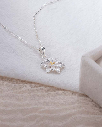 Handmade Necklace,Silver Lotus,Dream series - fareastjewelry