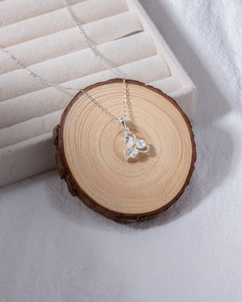 Handmade,Three-Leaf Lotus Silver Necklace,Dream series - fareastjewelry