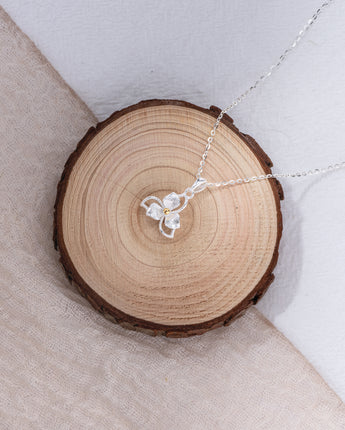 Handmade,Three-Leaf Lotus Silver Necklace,Dream series - fareastjewelry