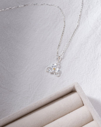 Handmade,Three-Leaf Lotus Silver Necklace,Dream series - fareastjewelry