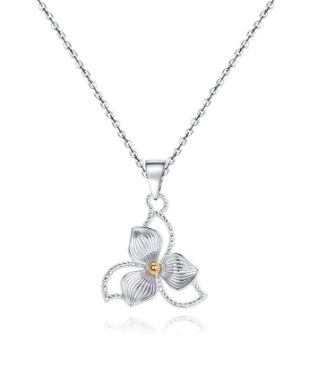 Handmade,Three-Leaf Lotus Silver Necklace,Dream series - fareastjewelry