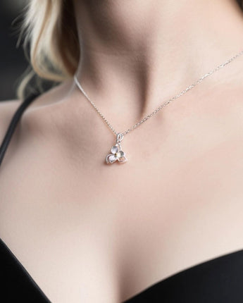 Handmade,Three-Leaf Lotus Silver Necklace,Dream series - fareastjewelry