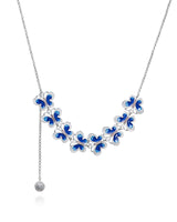 Handmade Necklace,Silver&Enamel,Orchid Butterfly series - fareastjewelry
