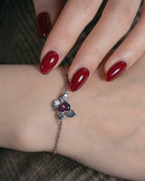 Handmade Bracelet,Silver&Crystal,Chasing Butterfly series - fareastjewelry
