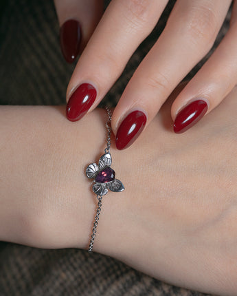 Handmade Bracelet,Silver&Crystal,Chasing Butterfly series - fareastjewelry