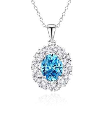 Handmade Necklace, Silver,Ice Blue series - fareastjewelry