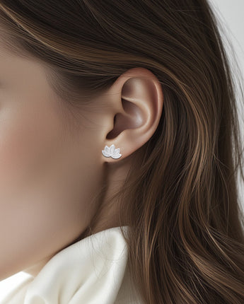 fareastjewelry Silver Earrings lotus