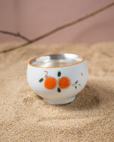 Hand-painted,Persimmon,999 Gilt Silver Cups - fareastjewelry