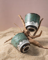 Kiln-transformed Glaze Colors,Lotus,999 Gilt Silver Cups,Set Of Two Cups - fareastjewelry