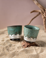 Kiln-transformed Glaze Colors,Lotus,999 Gilt Silver Cups,Set Of Two Cups - fareastjewelry