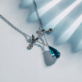 Teardrop Bule Crystal Necklace - fareastjewelry