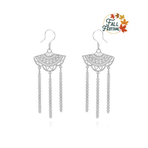 Handmade Earrings,Silver,Fan Dance series - fareastjewelry