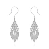 Silver Fringe Style Earrings - fareastjewelry