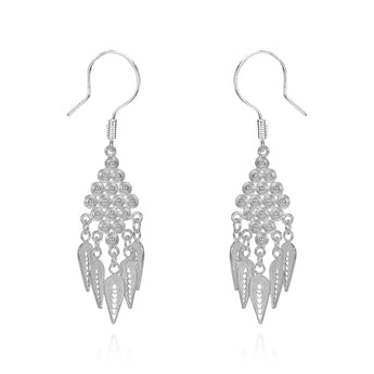 Silver Fringe Style Earrings - fareastjewelry