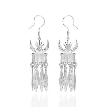 Silver Horn Shaped Earrings - fareastjewelry