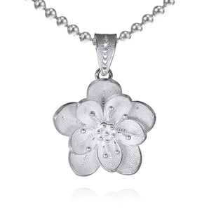 Silver Blooming Lotus Necklace - fareastjewelry