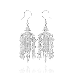 Silver Dangling Lantern Earrings - fareastjewelry