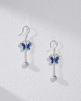 Handmade Earrings,Silver&Enamel, Butterfly series - fareastjewelry