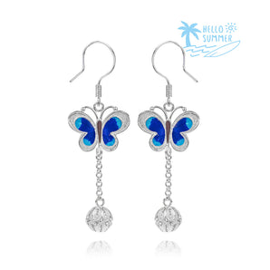Handmade Earrings,Silver&Enamel, Butterfly series