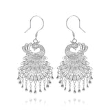 Silver Dangling Phoenix Earrings - fareastjewelry