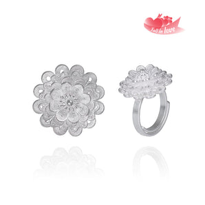 Handmade Ring,Silver,Flower Cluster series