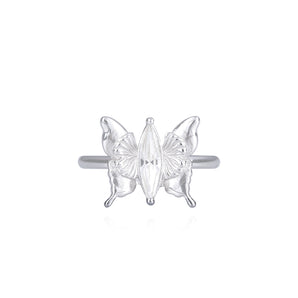 Silver Crystal Butterfly Ring - fareastjewelry