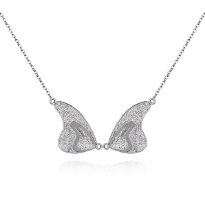 Handmade Necklace,Silver,Love Butterfly series