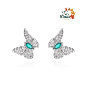 Handmade Earrings,Silver&Crystal,Dream Butterfly series - fareastjewelry