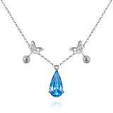 Teardrop Bule Crystal Necklace - fareastjewelry