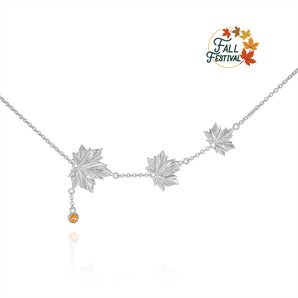 Handmade Necklace,Silver&Crystal,Autumn Melody series - fareastjewelry