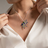 FarEastJewelry,Enamel Butterfly Handmade Necklace,Silver&Enamel