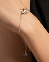 FarEast Jewelry,Handmade Bracelet,Silver&Crystal,Gathering Light Butterfly series