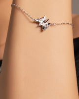 FarEast Jewelry,Handmade Bracelet,Silver&Crystal,Gathering Light Butterfly series