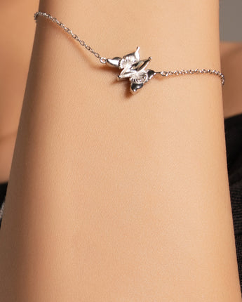 FarEast Jewelry,Handmade Bracelet,Silver&Crystal,Gathering Light Butterfly series