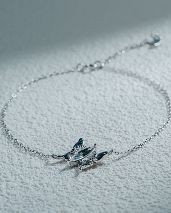 FarEast Jewelry,Handmade Bracelet,Silver&Crystal,Gathering Light Butterfly series