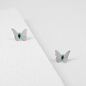 Dream Butterfly Handmade Earrings,Silver&Crystal