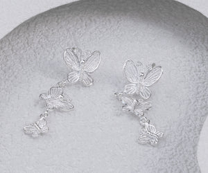 Magical Butterfly Handmade Earrings,Silver