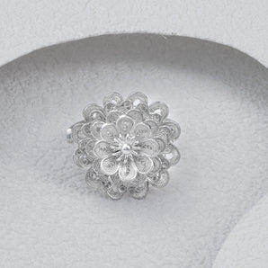 Flower Cluster Handmade Ring,Silver