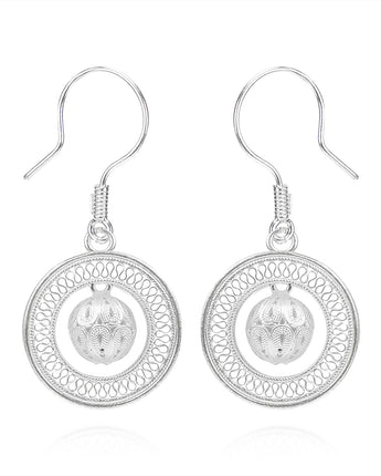Fareastjewelr,Handmade Earrings,Silver,Hydrangea series
