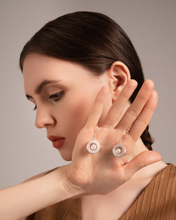Fareastjewelr,Handmade Earrings,Silver,Hydrangea series