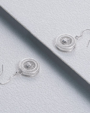 Fareastjewelr,Handmade Earrings,Silver,Hydrangea series