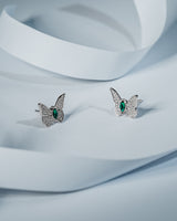 Fareastjewelry,Handmade Earrings,Silver&Crystal,Dream Butterfly series