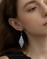 Fareastjewelry,Handmade Earrings,Silver&Enamel,Bamboo Leaves series