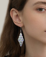 Fareastjewelry,Handmade Earrings,Silver&Enamel,Bamboo Leaves series