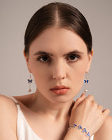 Fareastjewelry,Handmade Earrings,Silver&Enamel, Butterfly series